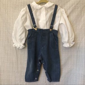Vintage Girls Overalls and Top